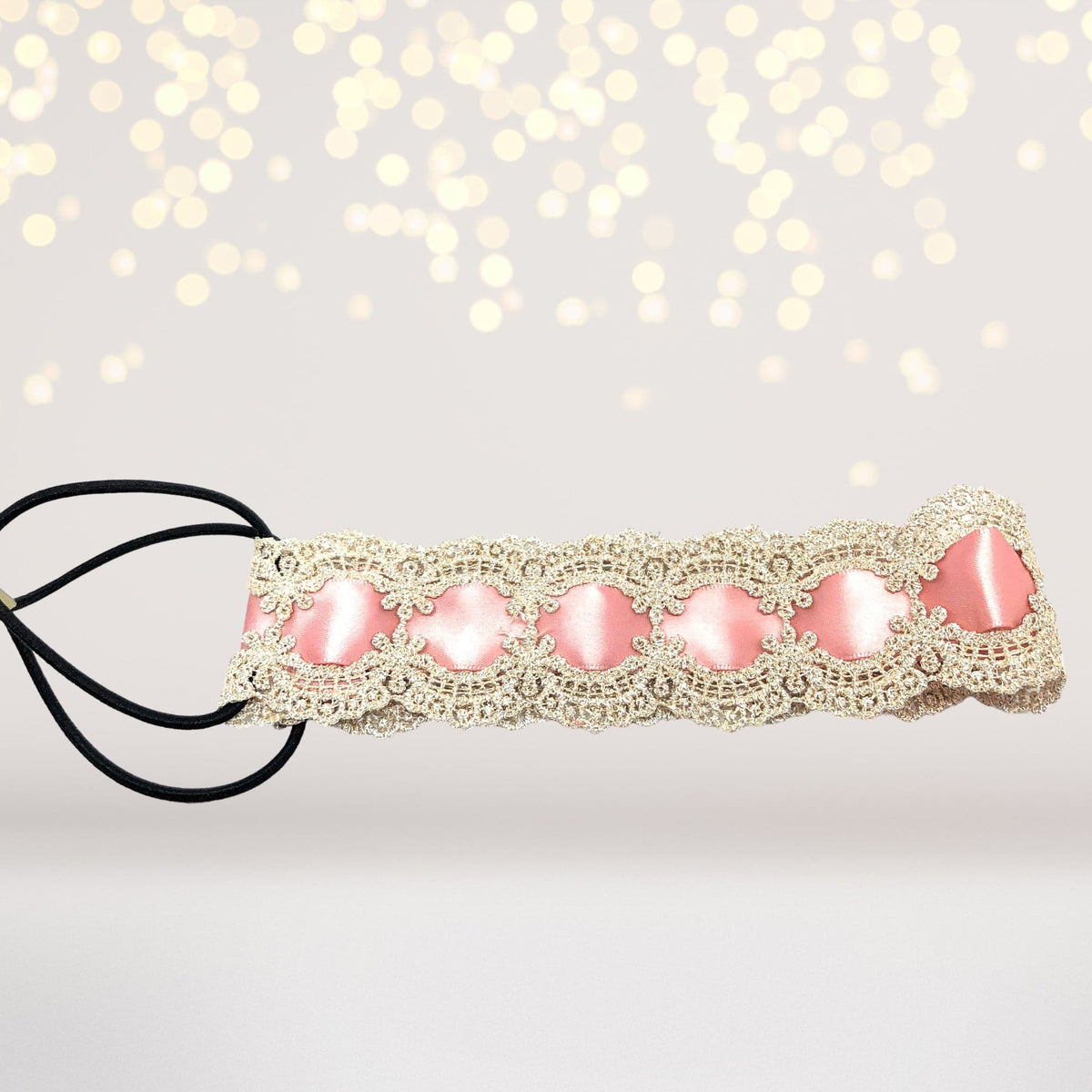 Golden Lace and Satin Ribbon Vintage Headband