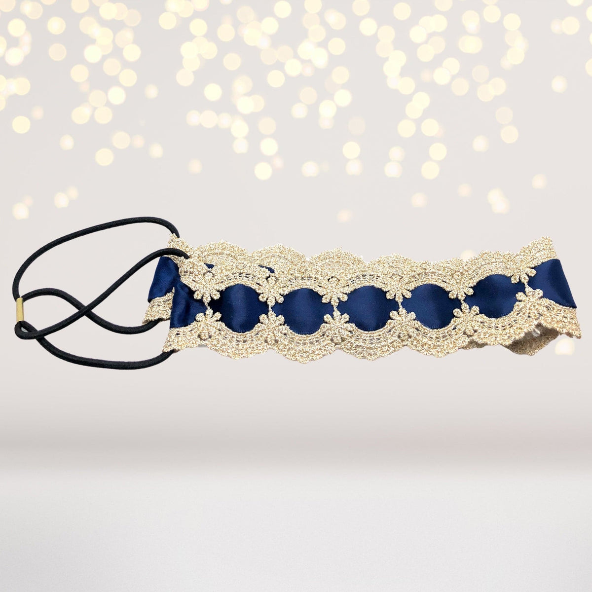 Golden Lace and Satin Ribbon Vintage Headband