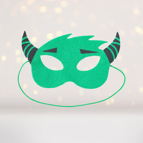 Green Alien Monster Felt Costume Mask, Kids Costume Mask,