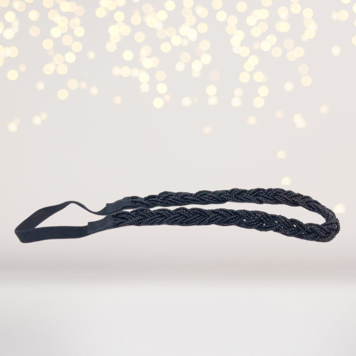 Gypsy Style Beaded Black Braid Headband