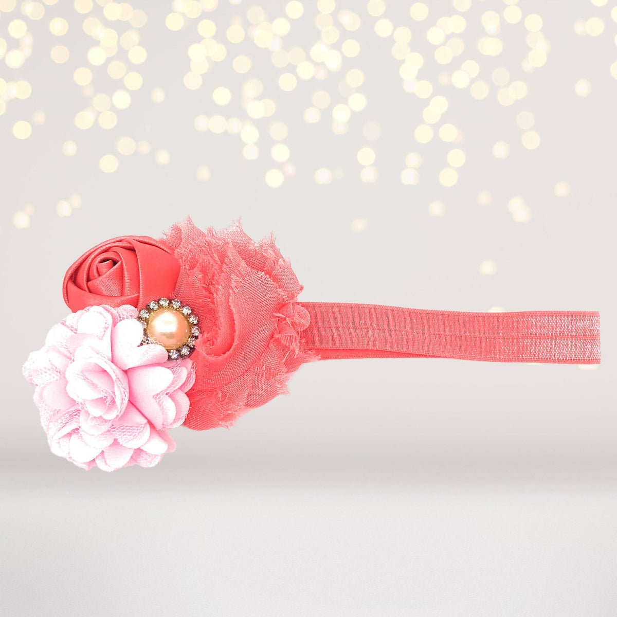 Girls Soft Flower Headband with Pearl Center - Chicky Chicky Bling Bling, LLC