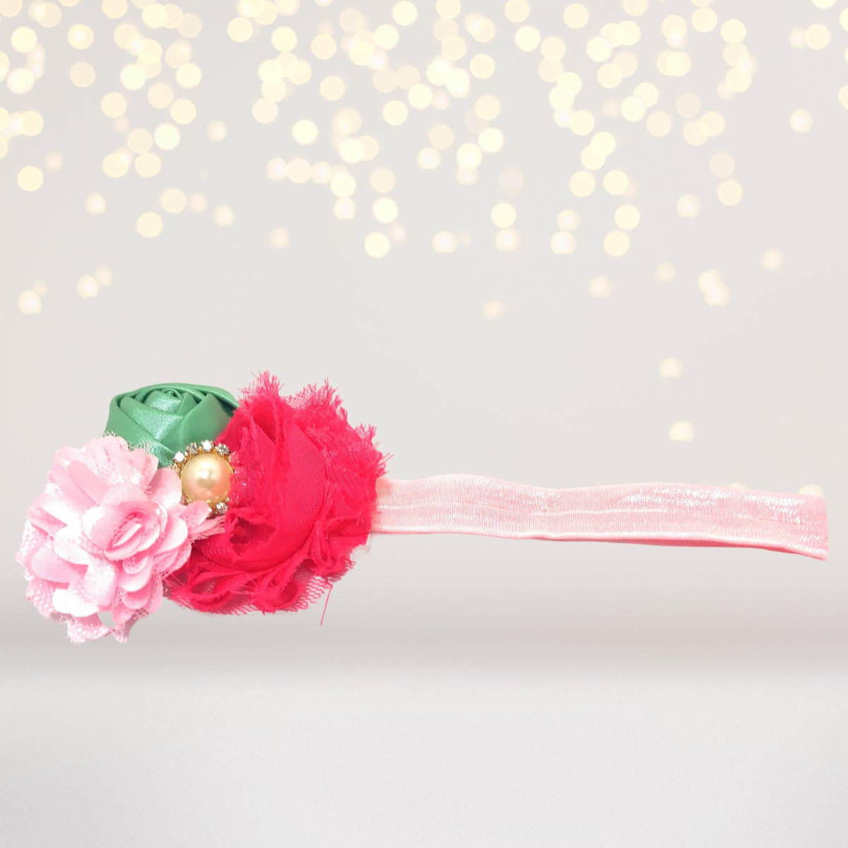Girls Soft Flower Headband with Pearl Center - Chicky Chicky Bling Bling, LLC