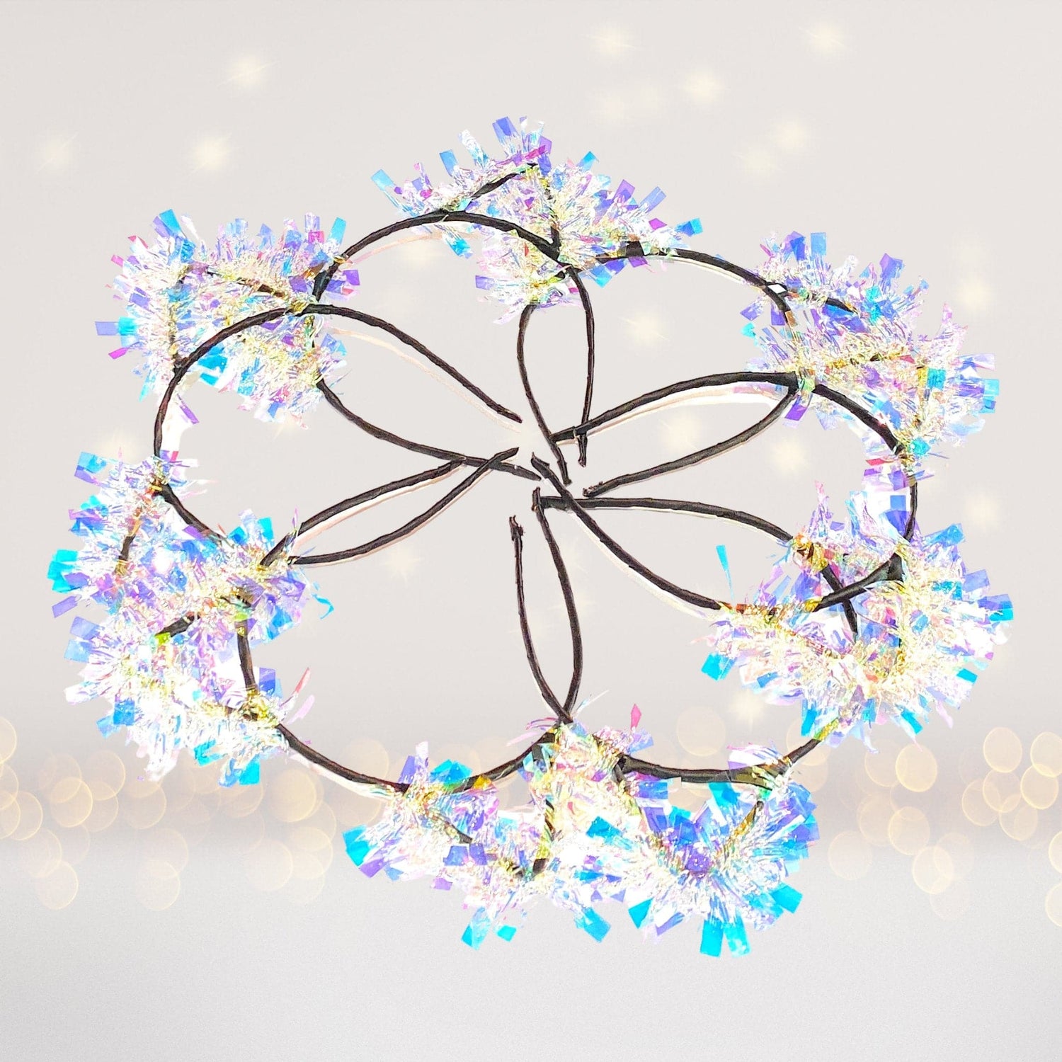 Holographic Birthday party Pom Pom headband