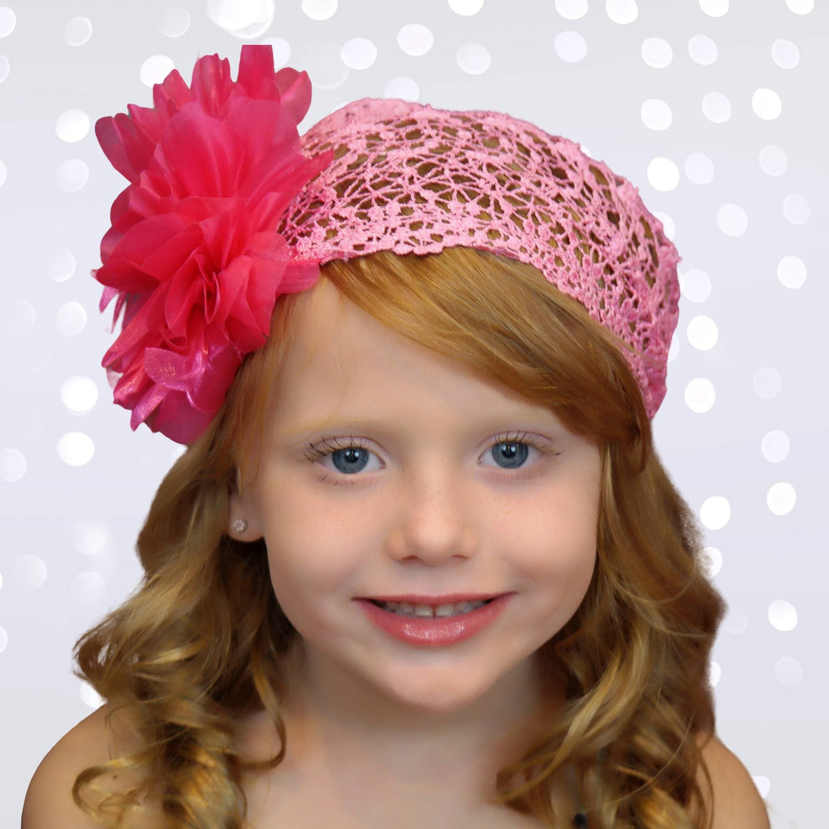Hot Pink Crochet Lace Gatsby headband