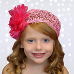 Hot Pink Crochet Lace Gatsby headband