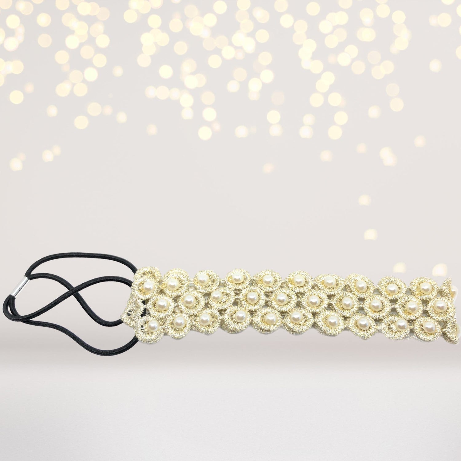 Headband - Ivory Pearl Lace Flower Girl Headband