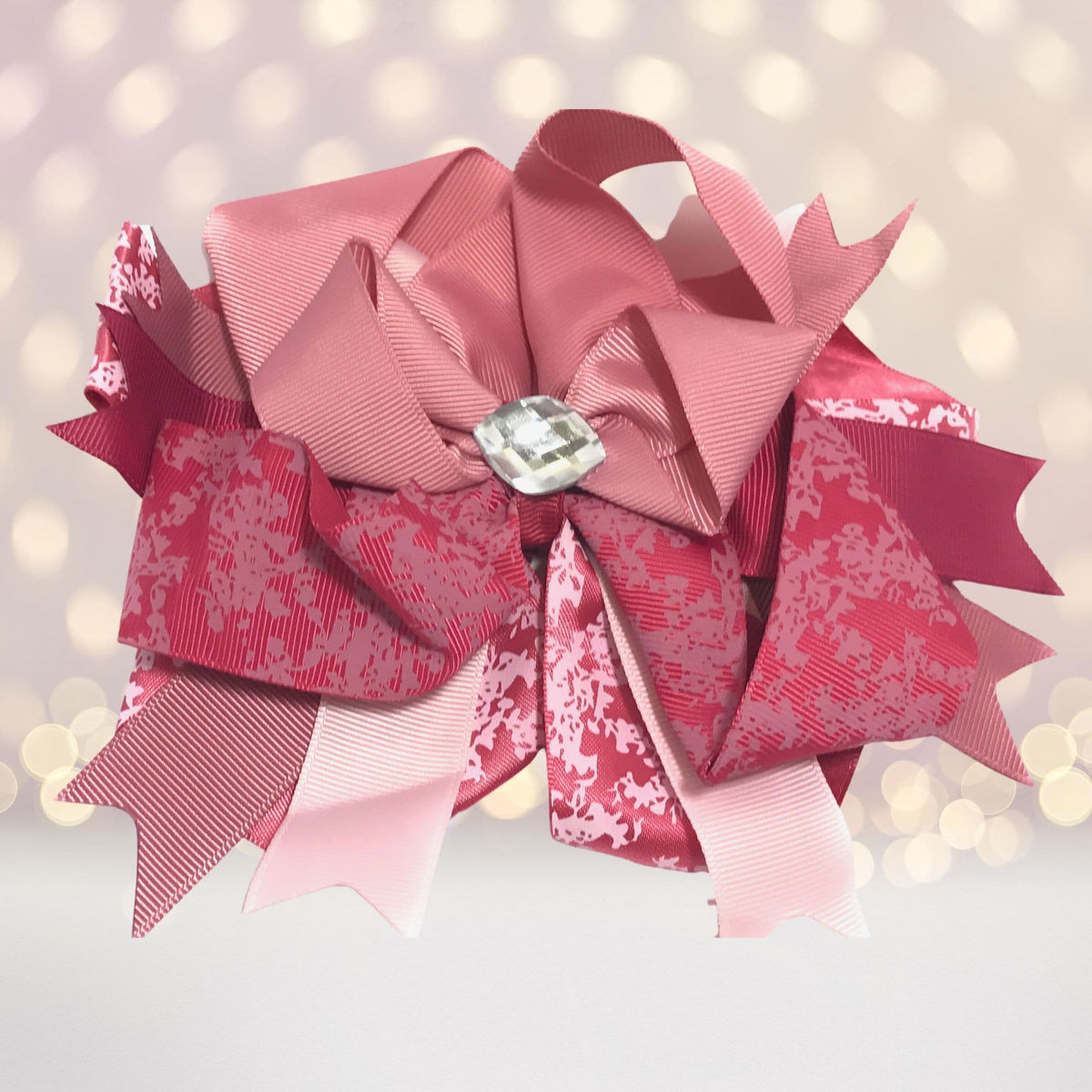 Hair Bow - Jumbo Boutique Hair Bow With Bling Stone