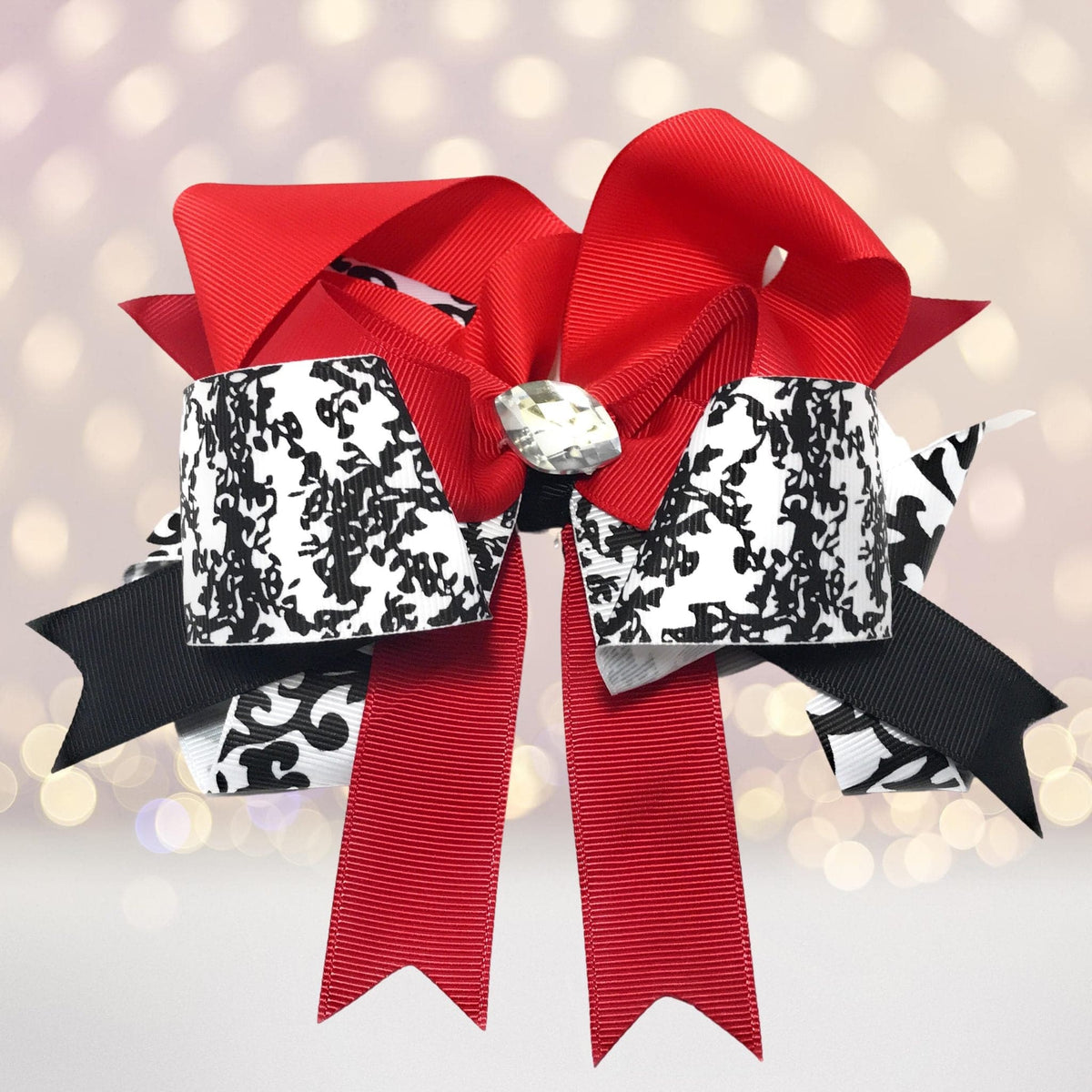 Hair Bow - Jumbo Boutique Hair Bow With Bling Stone