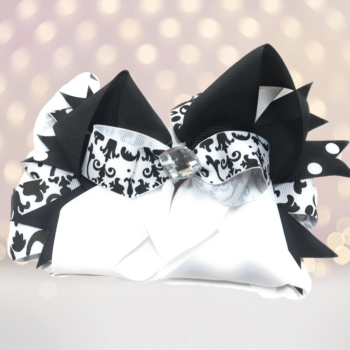 Hair Bow - Jumbo Boutique Hair Bow With Bling Stone