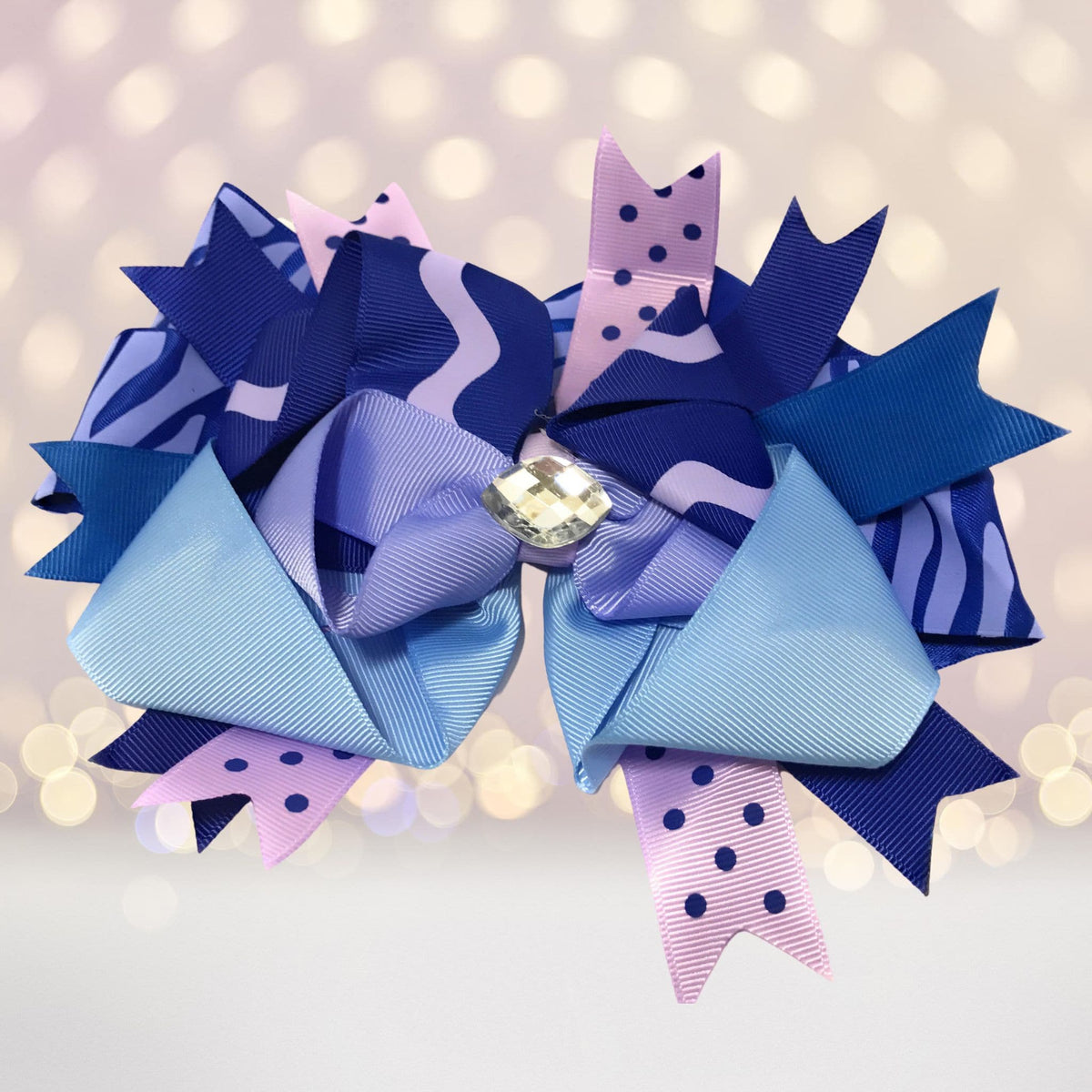 Hair Bow - Jumbo Boutique Hair Bow With Bling Stone