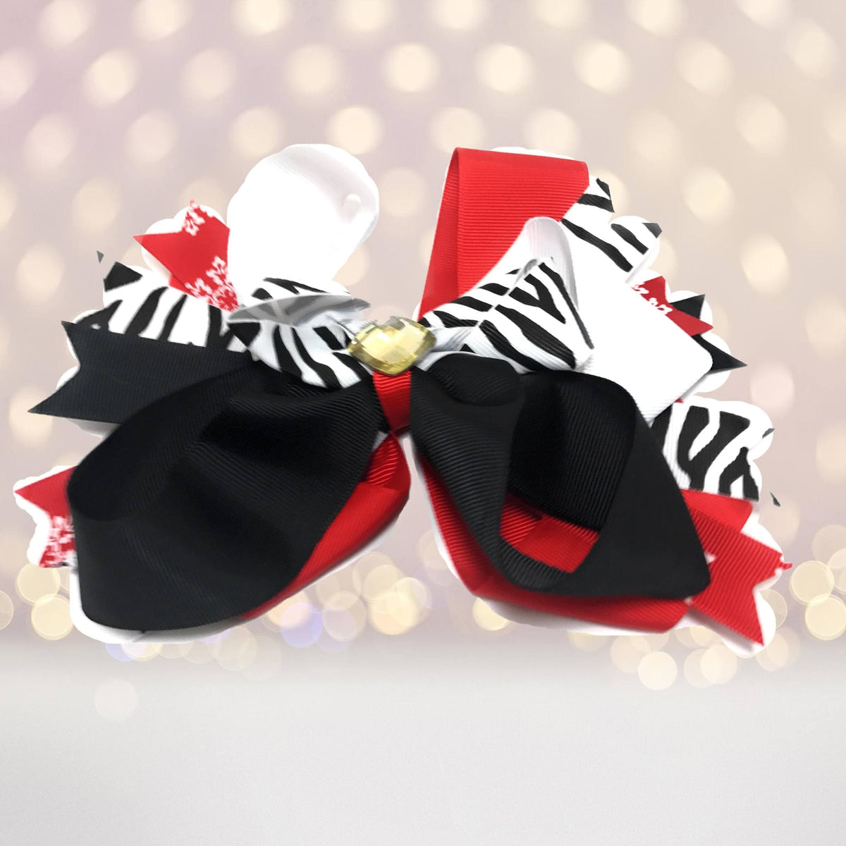 Hair Bow - Jumbo Boutique Hair Bow With Bling Stone