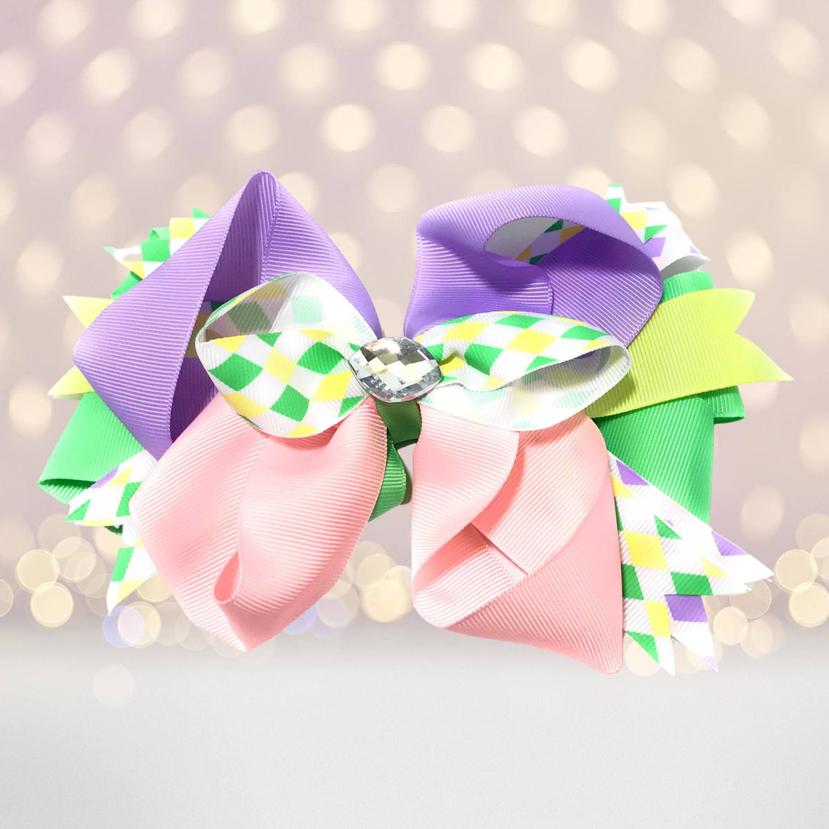 Hair Bow - Jumbo Boutique Hair Bow With Bling Stone