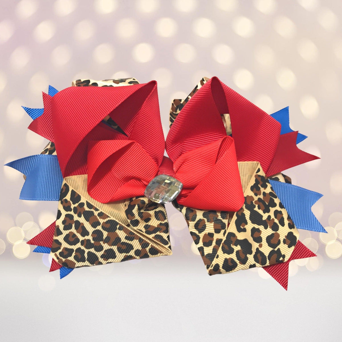 Hair Bow - Jumbo Boutique Hair Bow With Bling Stone