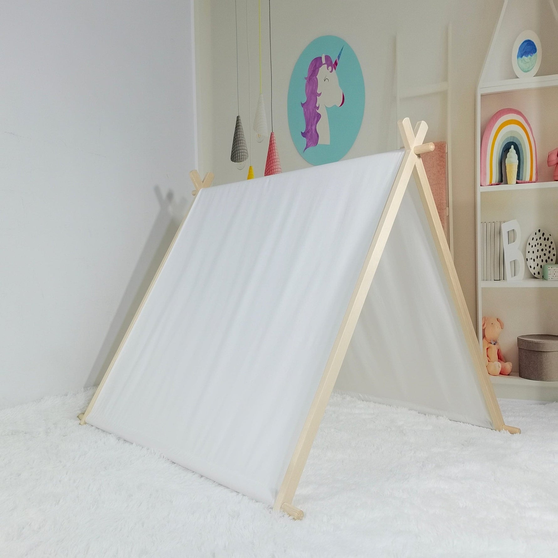 a frame tent Kids A-Frame Sleepover Tents with Lights Red