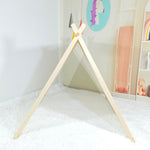 White Kids A-Frame Sleepover Play Tent With Lights front view