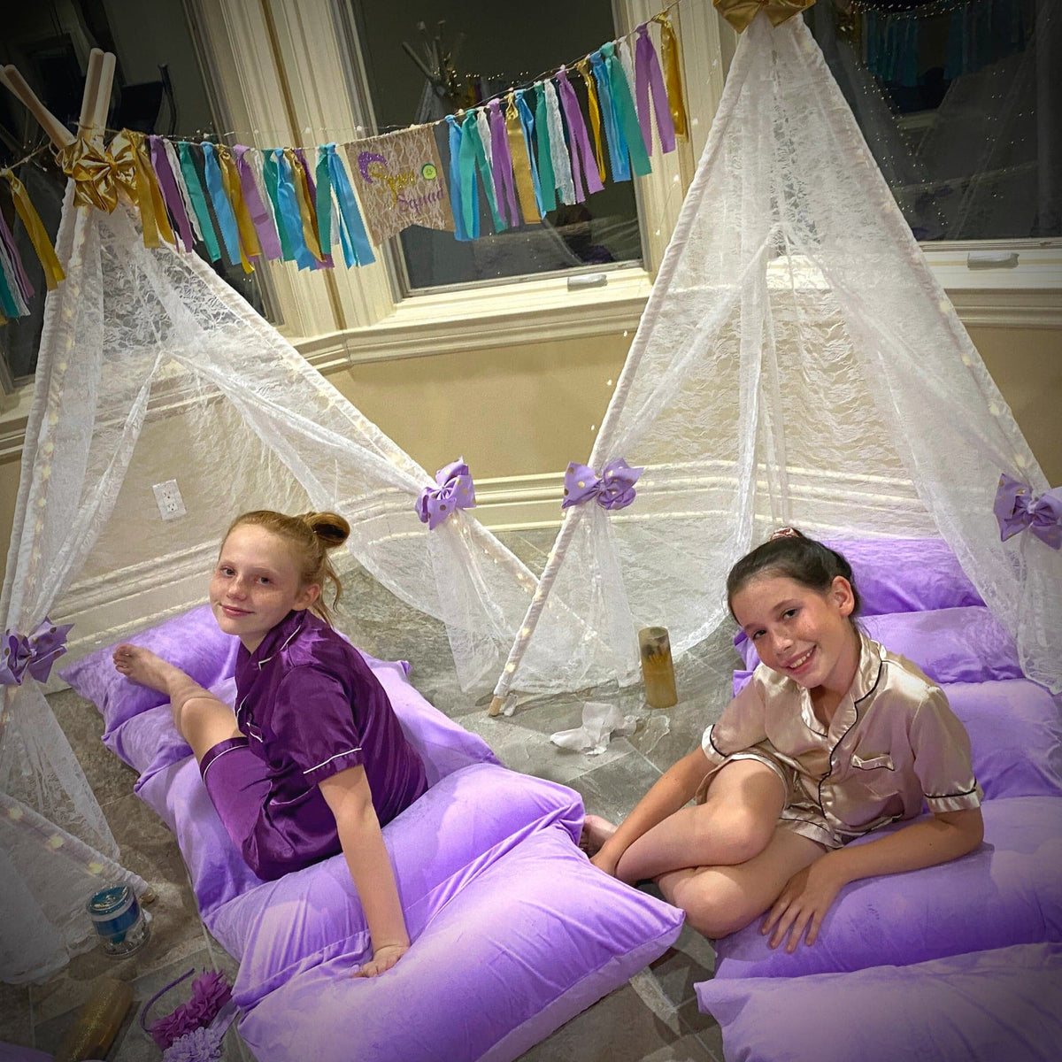Girls Spa Birthday Party, Sleepover Tent, Slumber Party Tents, Spa Birthday Party in a box, Party Supplies-Party Supplies Kit