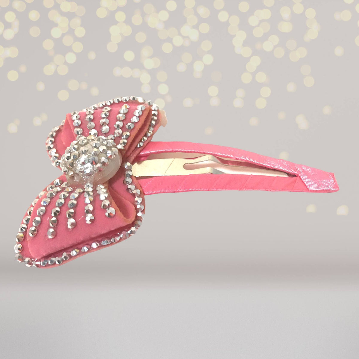 Hair Clip - Large Bling Bow Snappy Clip