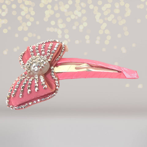 Hair Clip - Large Bling Bow Snappy Clip
