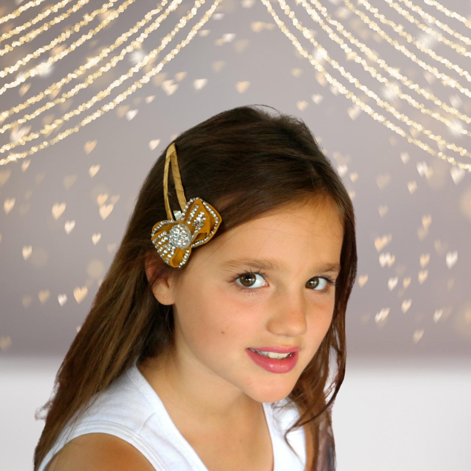 Hair Clip - Large Bling Bow Snappy Clip