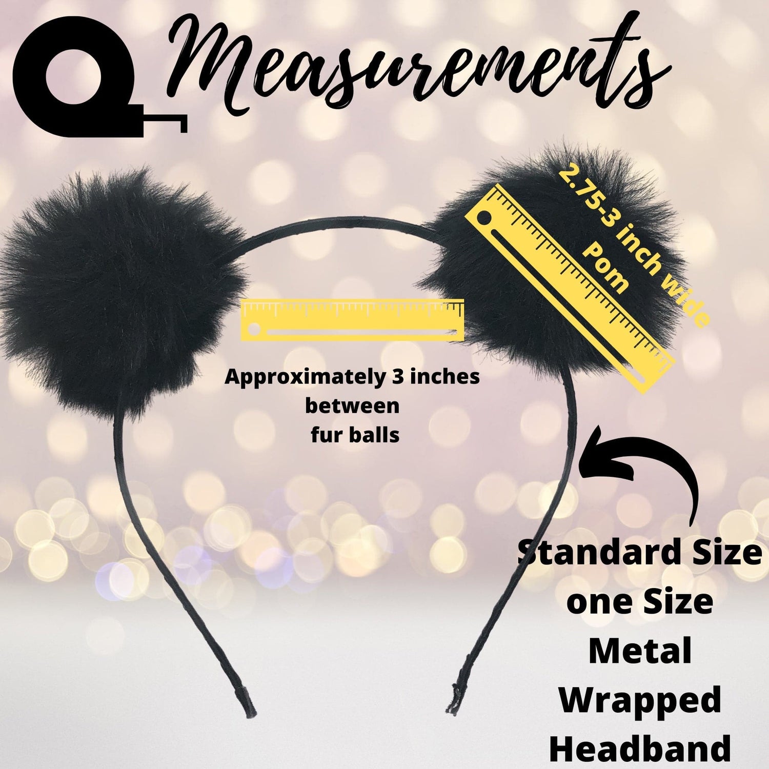 Headband - Large Fuzzy Furry Pom Pom Ears Headband