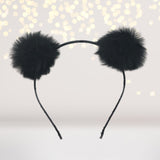 Headband - Large Fuzzy Furry Pom Pom Ears Headband