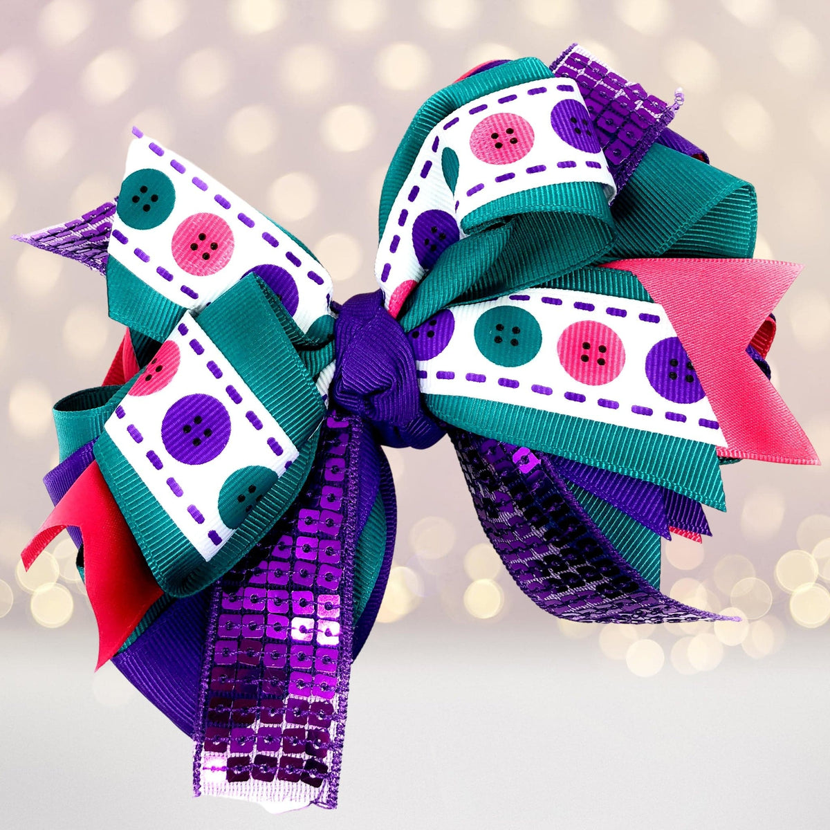 Hair Bow - Large Sequin Boutique Hair Bow