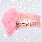 Light Pink  crochet lace gatsby headband