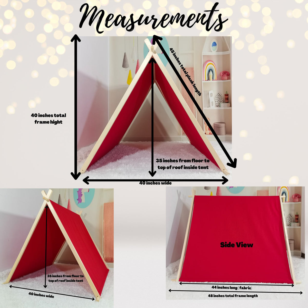 Little Elf Christmas Sleepover Set, tent dimensions