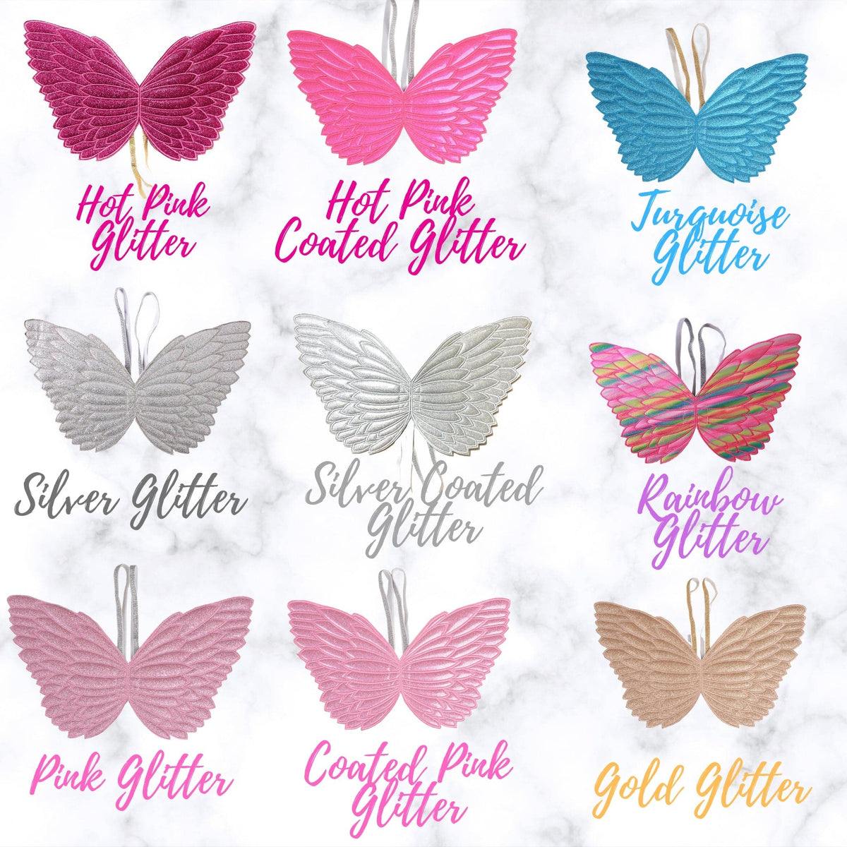 Wings - Little Girl Costume Glitter Fairy Wings, Angel, Unicorn Wings