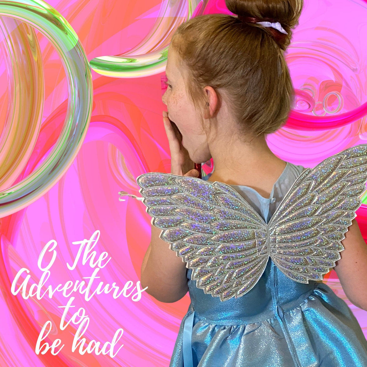 Wings - Little Girl Costume Hologram Fairy Wings, Angel, Unicorn Wings