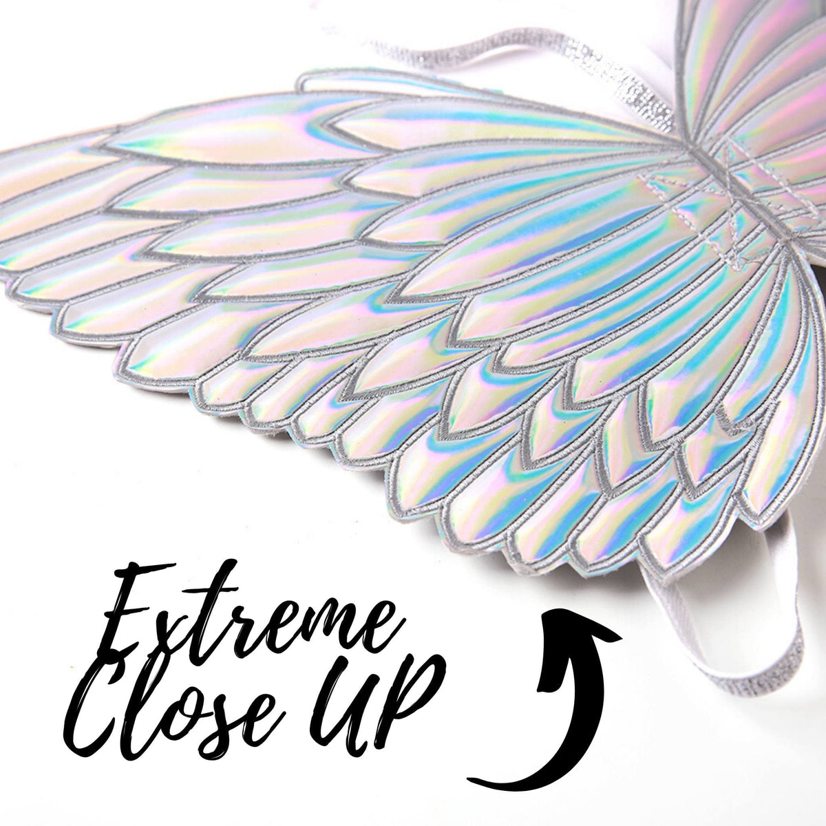 Wings - Little Girl Costume Hologram Fairy Wings, Angel, Unicorn Wings