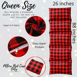 Red And Black Buffalo Plaid pillow bed for lumberjack party sleepover