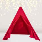 Red Sleepover Teepee tent for Lumberjack party- plaid party supplies