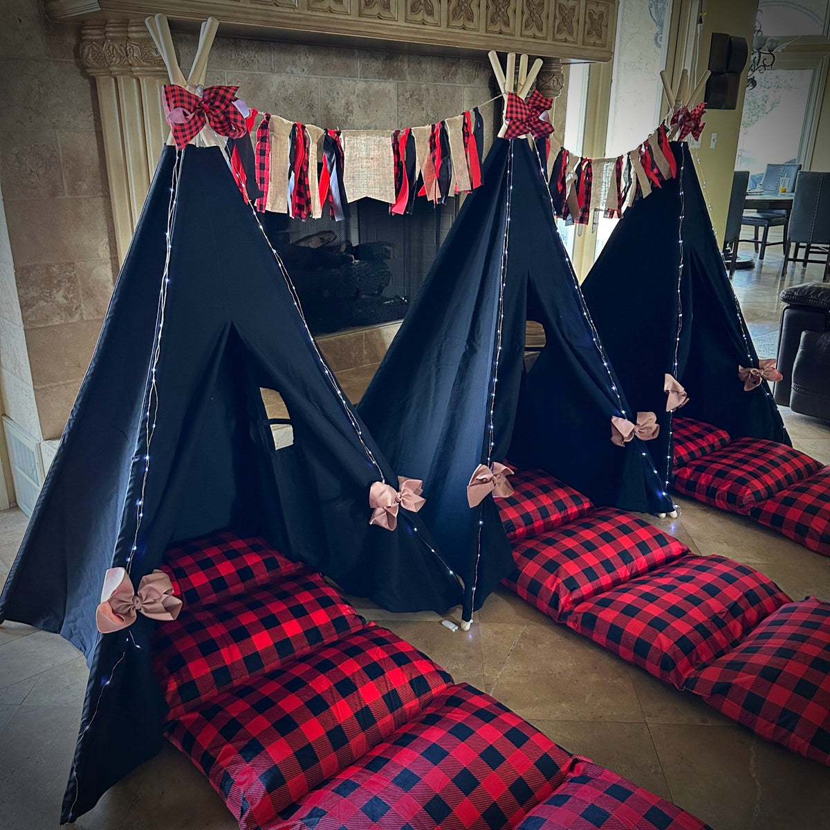 Lumberjack Birthday Sleepover Pack, Holiday Buffalo Plaid Party Supplies