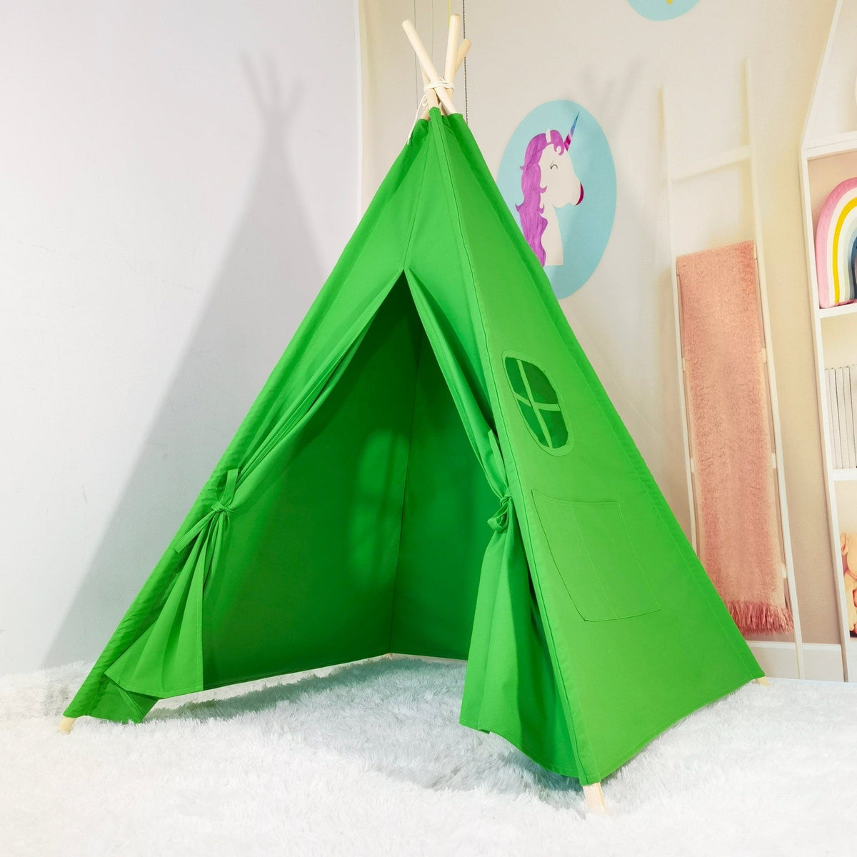 Kelly Green  Kids Teepee Tent, Teepee Tents With Lights, Pyramid Tents