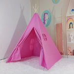 Bubblegum Pink Kids Teepee Tent, Teepee Tents With Lights, Pyramid Tents