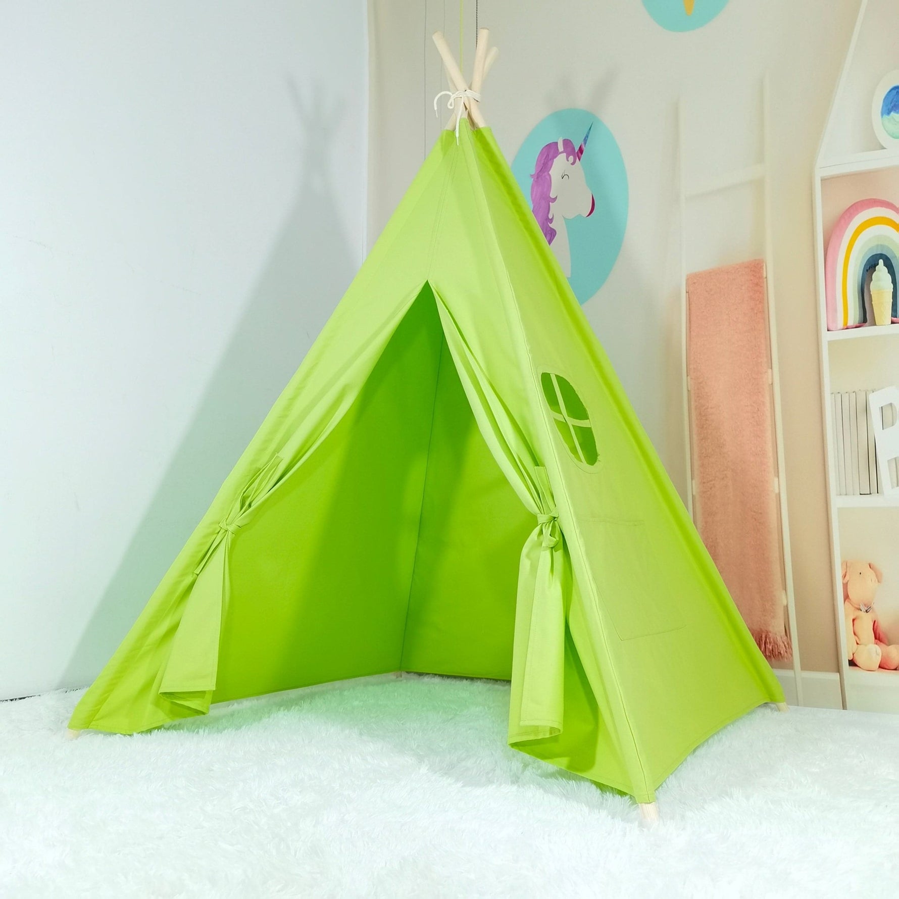 Lime Kids Teepee Tent, Teepee Tents With Lights, Pyramid Tents