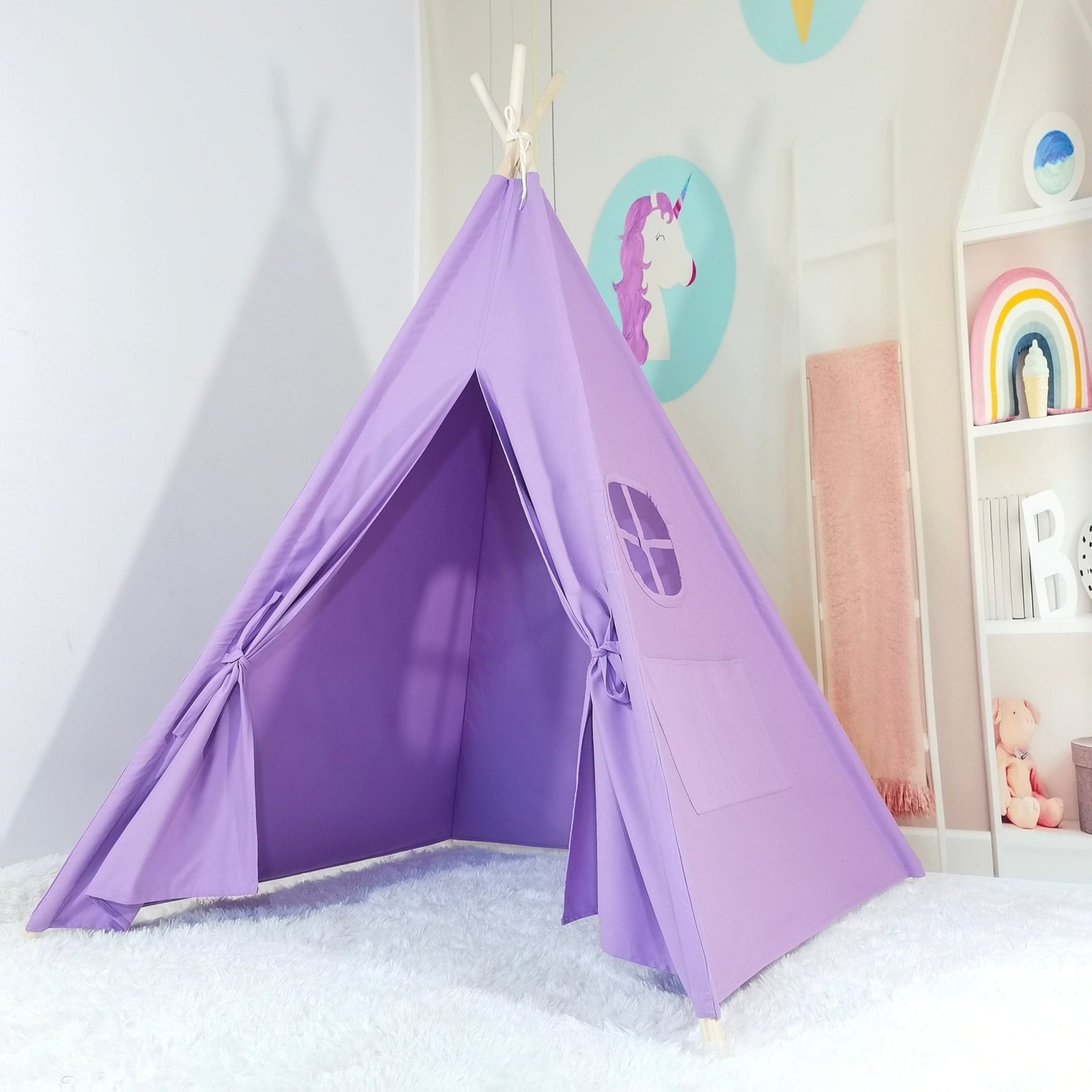 Lavender Kids Teepee Tent, Teepee Tents With Lights, Pyramid Tents