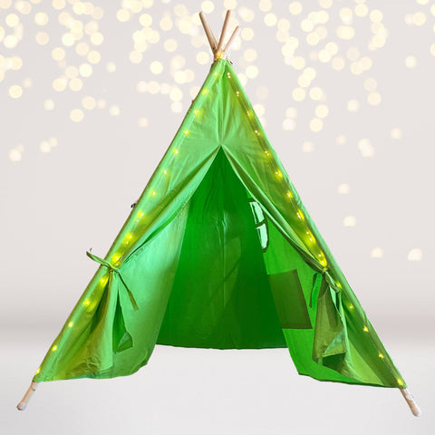 Lime Green Kids Tents, Kids Teepee With Lights, Green Kids Tent, Green Kids Teepees