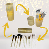 Gold Glitter Makeup Brush Sets to use as spa party favors