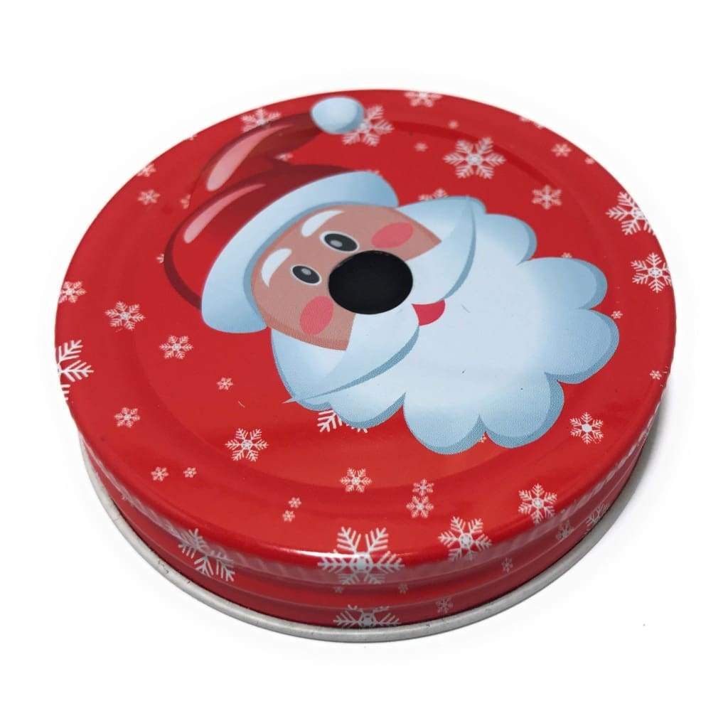 Mason jar lids, Daisy cut, Straw Cut, Santa Claus