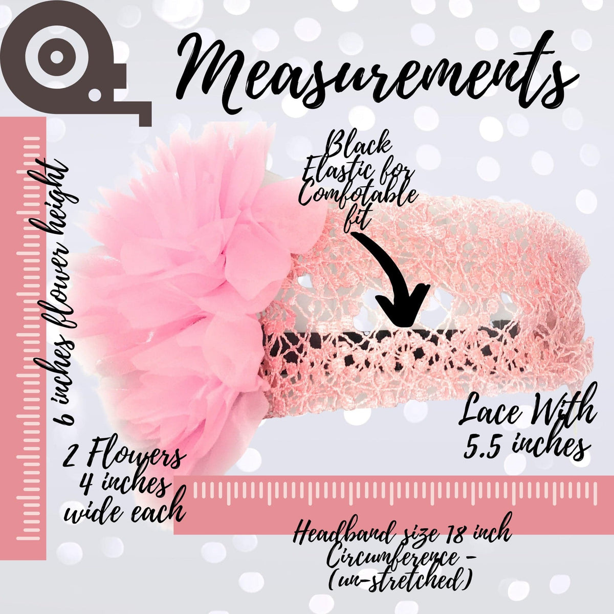Light Pink Crochet Lace Gatsby headband