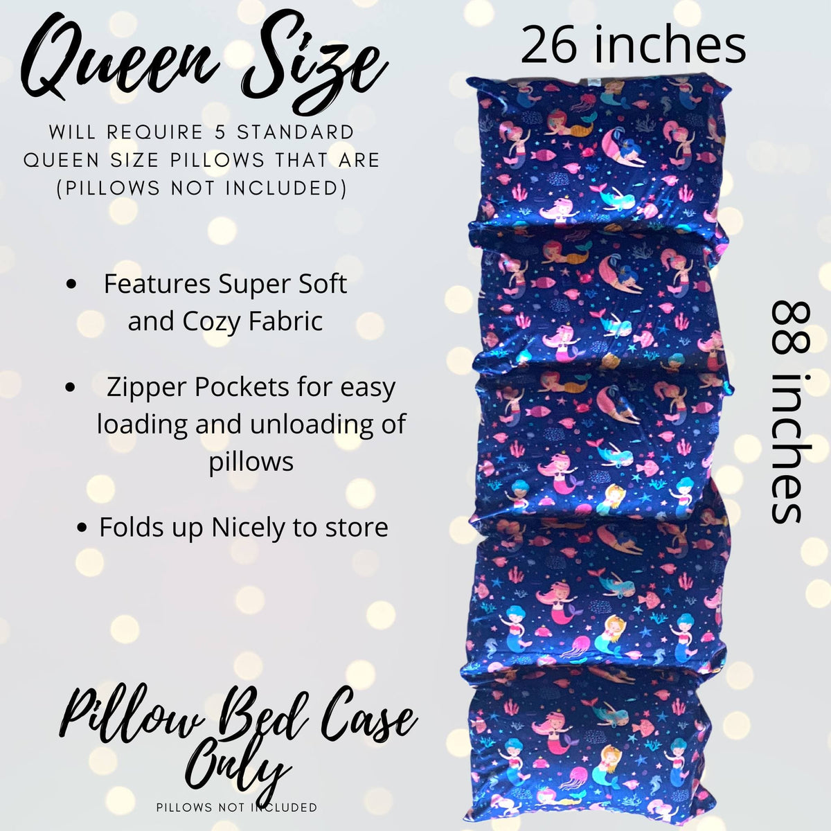 Pillow Bed Floor Lounger - Mermaid Pillow Bed Slipcover, Floor Lounger Slipcover, Gift For  Ocean And Mermaid Lovers