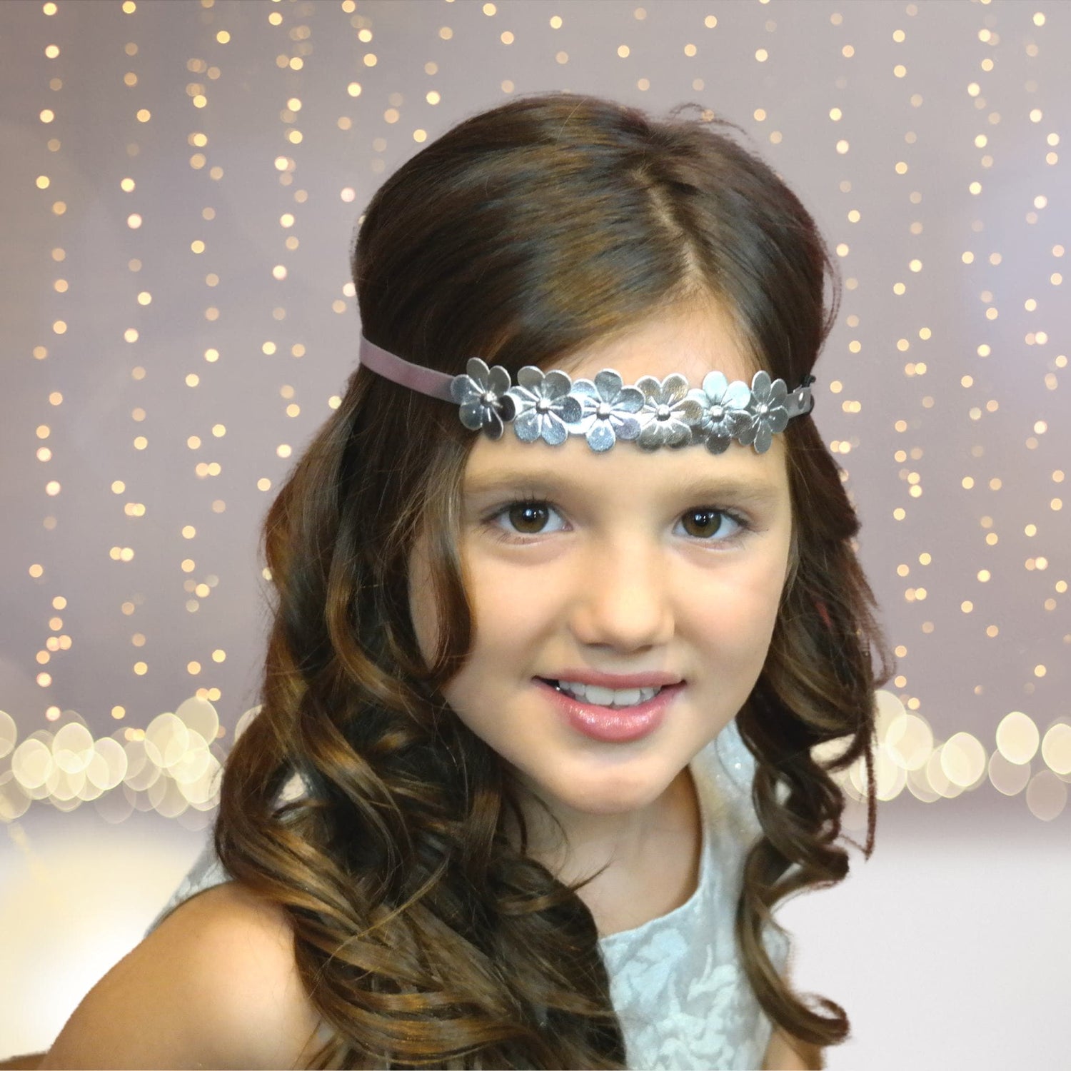Metallic Flowers Bohemian Wedding Halo Headband