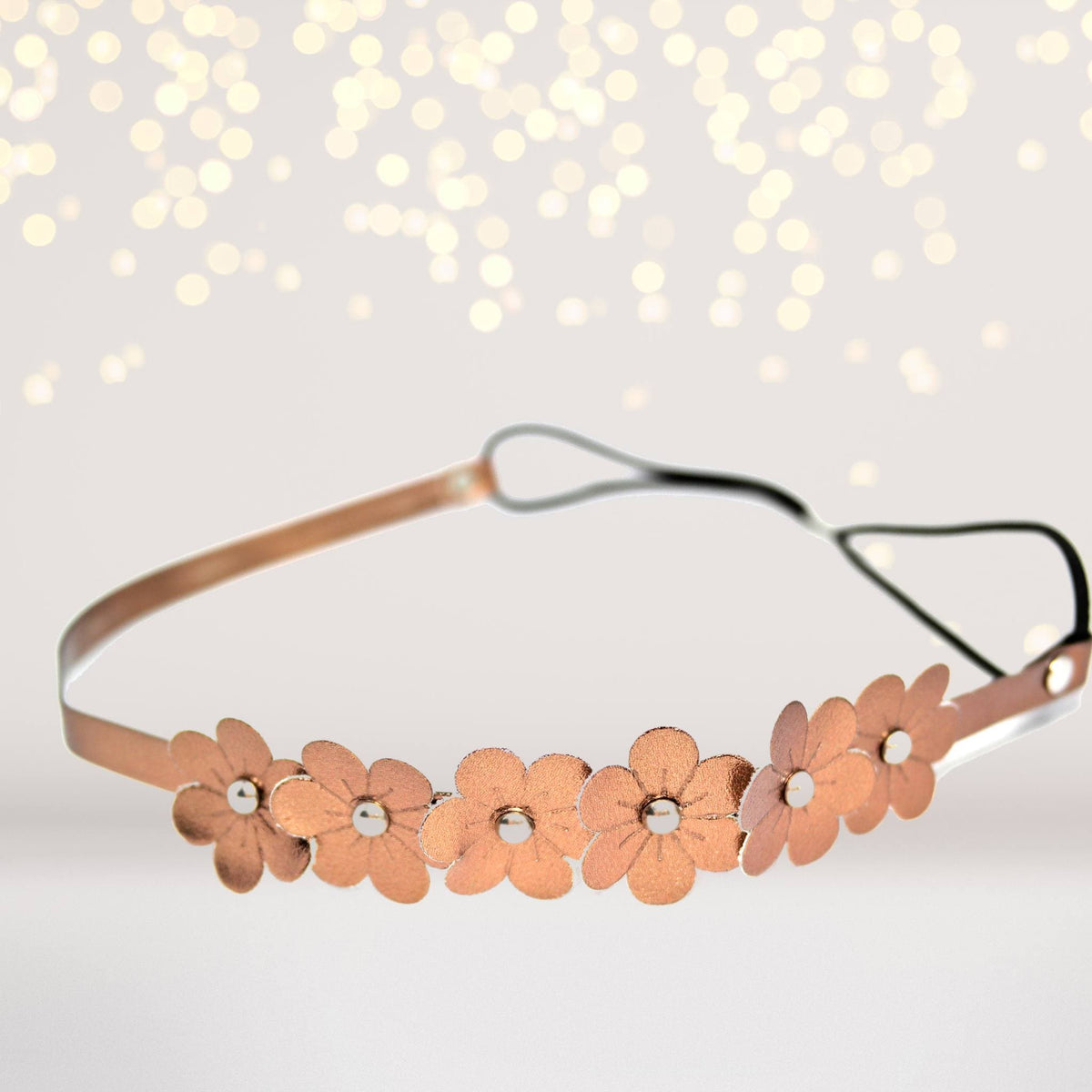 Metallic Flowers Bohemian Wedding Halo Headband