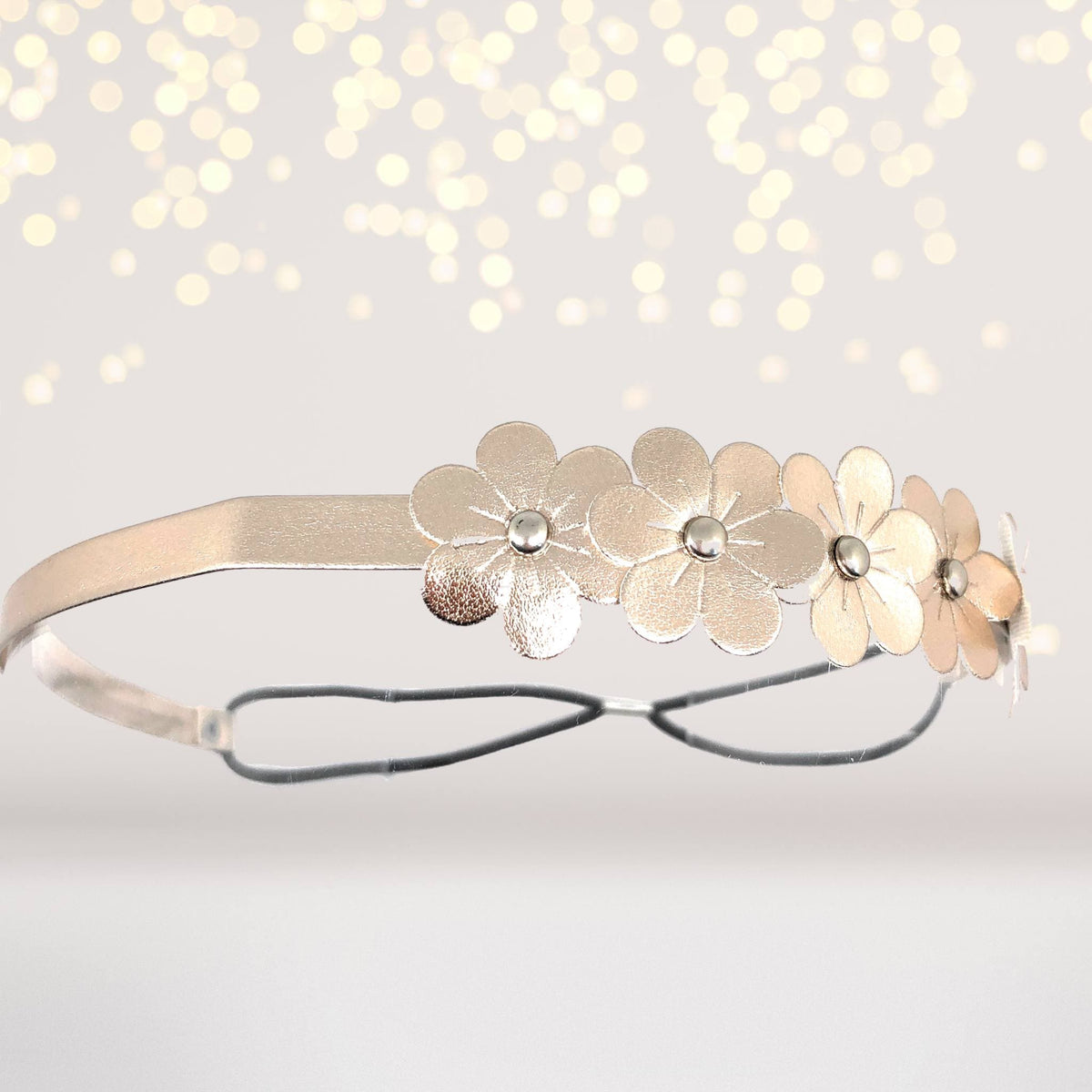 Metallic Flowers Bohemian Wedding Halo Headband