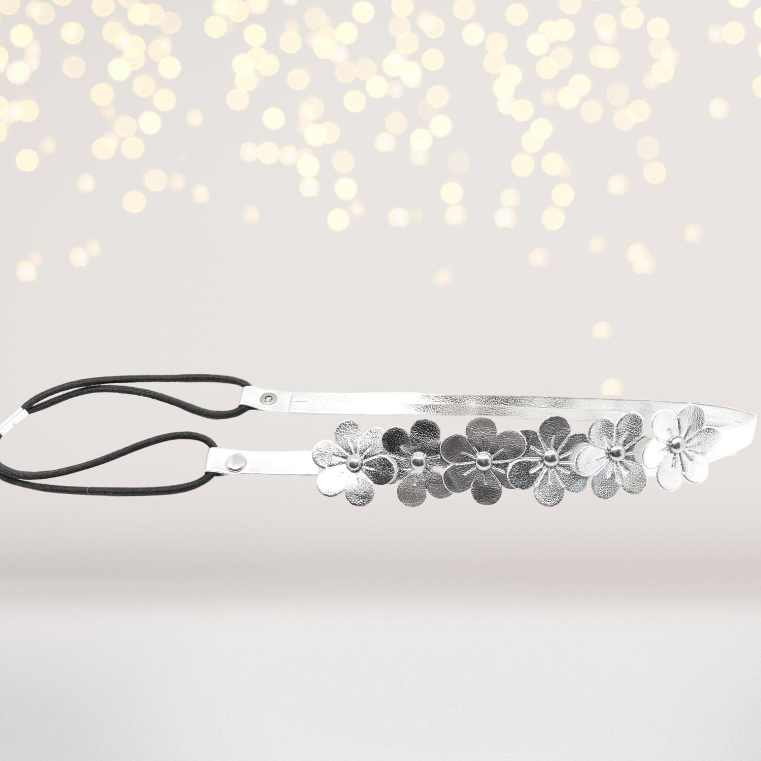 Metallic Flowers Bohemian Wedding Halo Headband