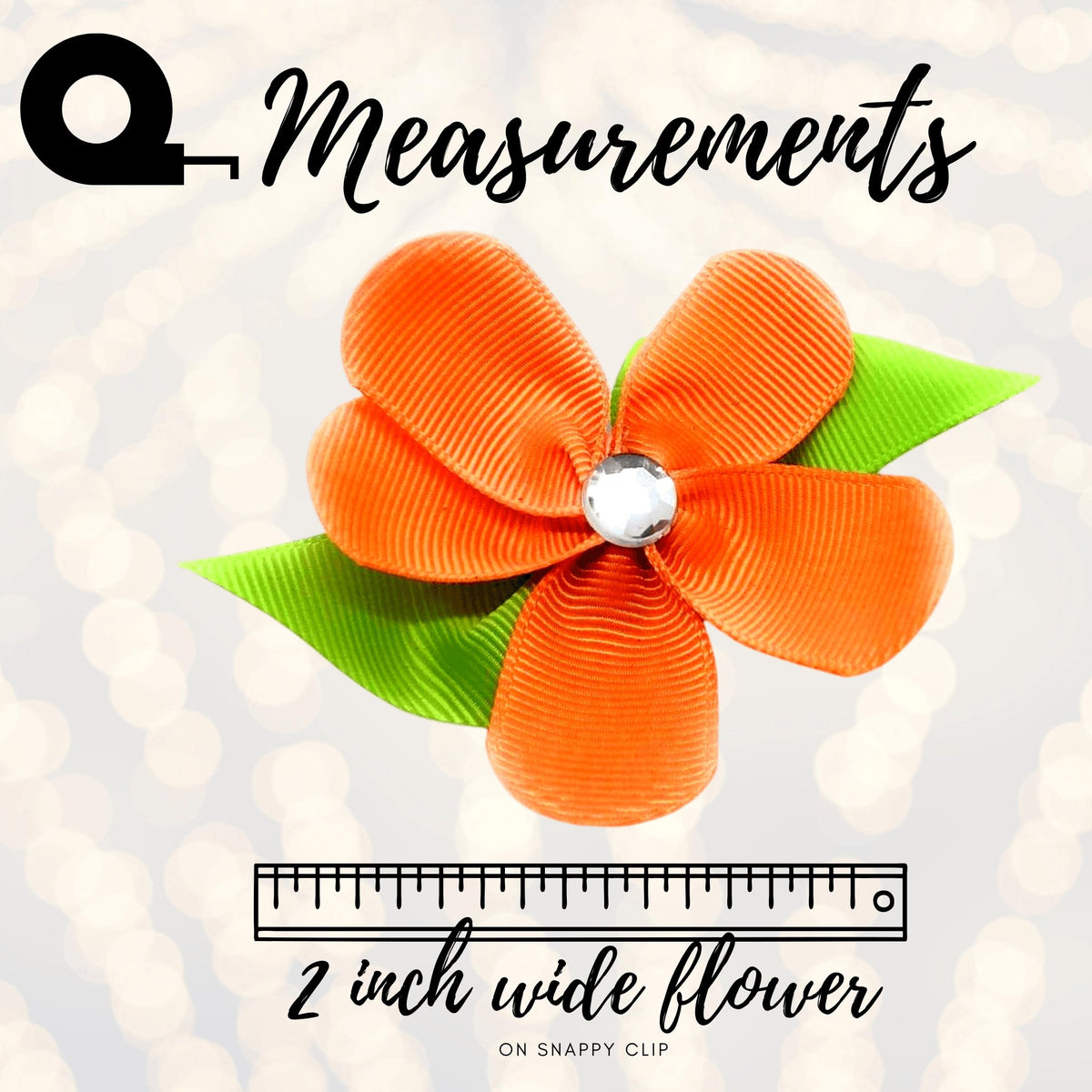 Hair Flower - Orange Ribbon Hair Flower Clip, Orange Flower Hair Clip