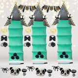 Turquoise Panda Party Supplies- Slumber Party Pack-you get all this