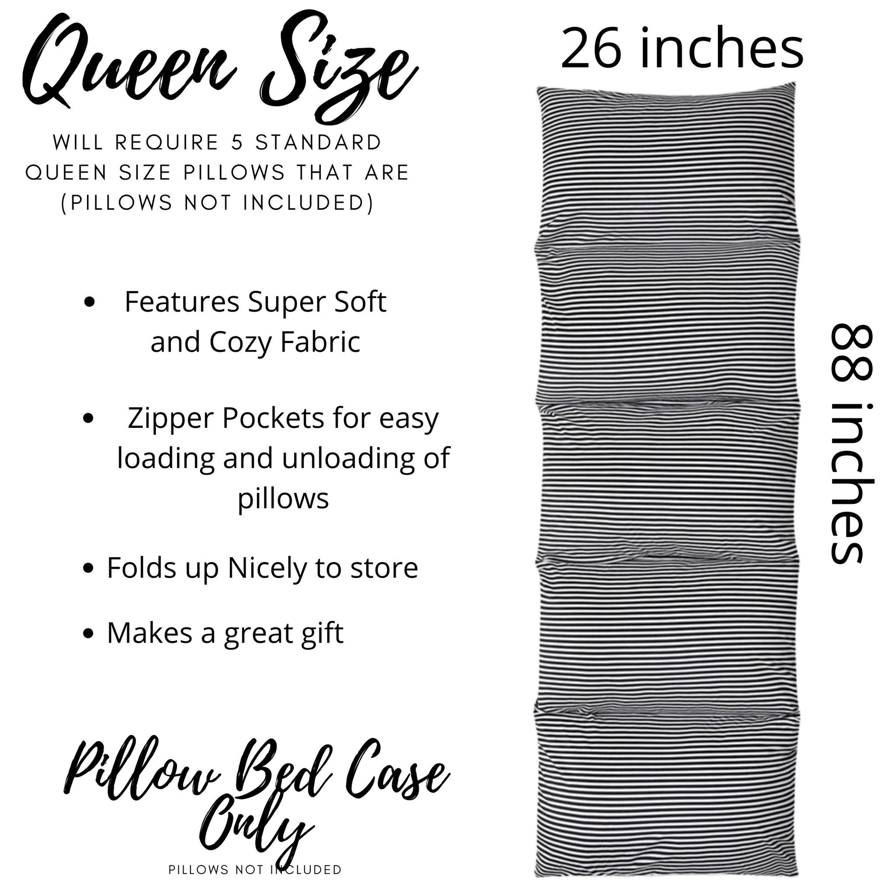 Panda Party Supplies- Sleepover Pillow bed dimensions panda stripe